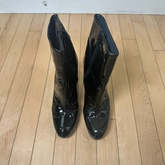 STUART WEITZMAN Women's Apollo Patent Leather Black Ankle Boot Stiletto Size 7.5 - Picture 7 of 13